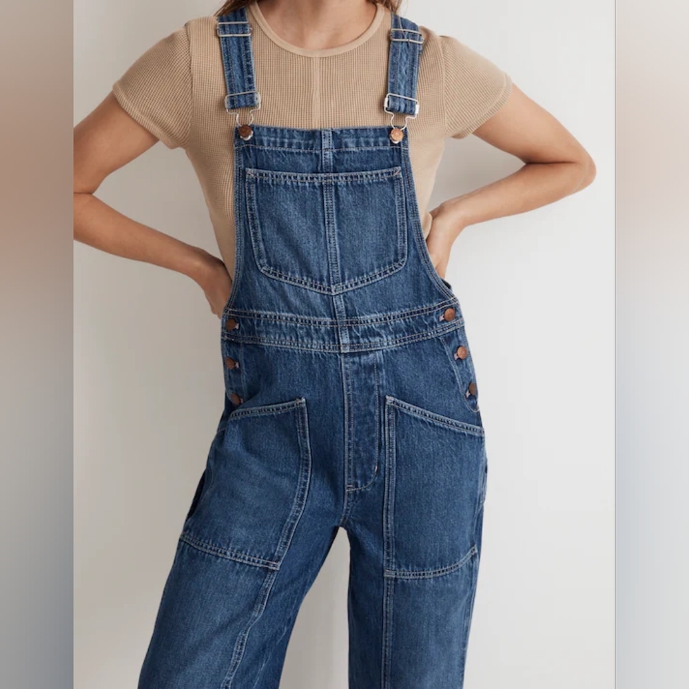 NWT Denim Oversized Carpenter Overalls in Copley Wash Medium